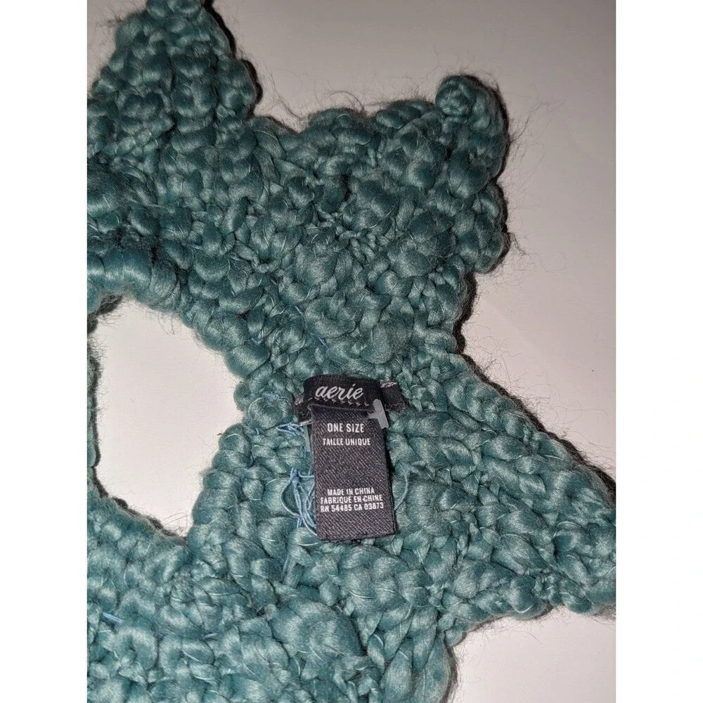 Blue Crochet Knit Ear‎ Muff Cover Crown Headband